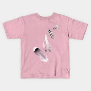 Purple Feathers Kids T-Shirt